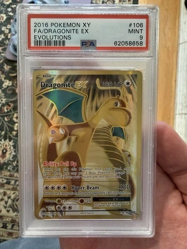 Pokémon Dragonite EX Full Art Ultra Rare Holo 106/108 Evolutions PSA 9