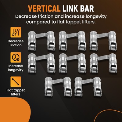 Set Of 16 Hydraulic Roller Lifters For Chevy Big Block 396-454 With Link Bars