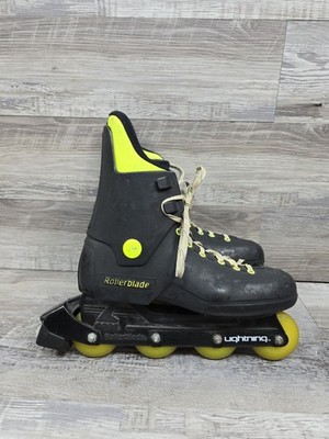Rollerblade Lightning Vintage Noir Et Jaune – Taille US 8 / EU 42 – Patins à Roulettes Occasion