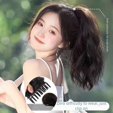 Waterfall Wavy High Ponytail Clip In Hair Extension Voluminous Natural Look