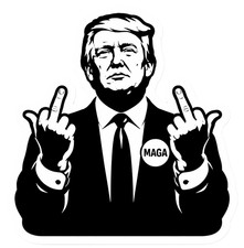 President Donald Trump Flipping the Bird - FINGER - MAGA 2026 - Sticker - Decal
