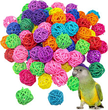 80 Pieces Wicker Rattan Balls Parrot Bird Toys Chewing Toys for Parakeet Budgie