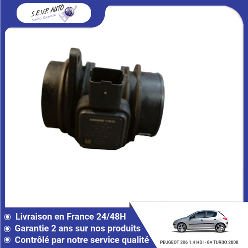 Débitmètre D'air Pour Peugeot 206 1.4 HDi - Capteur MAF NTY, Réf. 9647144080, Neuf