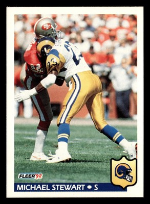 #ad Michael Stewart 1992 Fleer #219 Los Angeles Rams FREE SHIPPING *090 $0.99