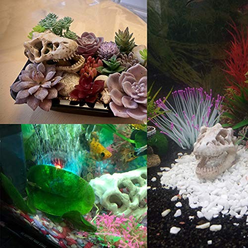 Resin Dinosaur Skull Aquarium Ornament Mini Tank Decoration Beige - Picture 7 of 7