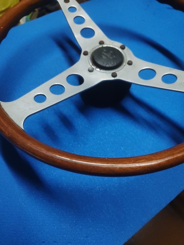 Vintage Valdolona Testing Wood Aluminum Personal Steering Wheel Made In Italy - Picture 8 of 13