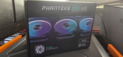 NEW Phanteks D30-140 D-RGB PWM Fan Set 140mm 3-Pack - Black REVERSED PH-F140D30R