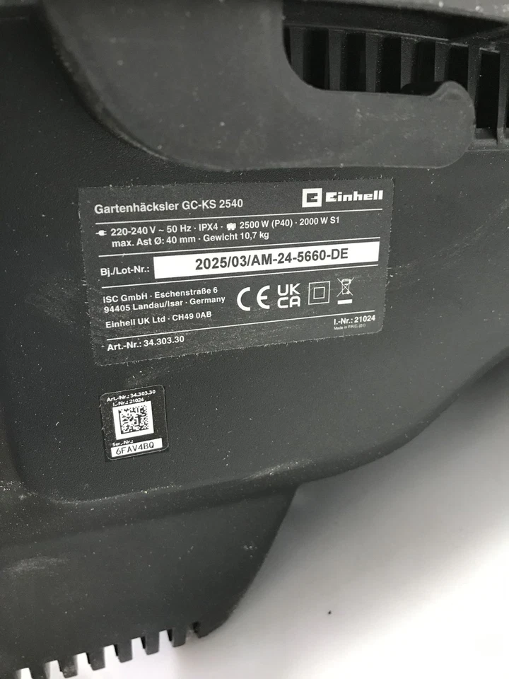 Einhell GC-KS 2540 2000W Elektro-Messerhäcksler - Rot/Schwarz (3430330) - Bild 4 von 4