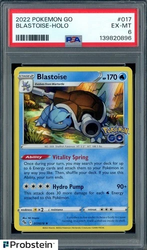 2022 Pokemon Go #017 Blastoise - Holo PSA 6 EX-MT