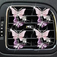 Car Air Fresheners Vent Clips, 4 Pcs Cute Dual Butterfly Diamond 4Pcs Butterfly