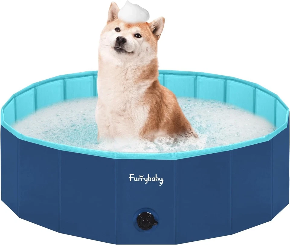 Portable Dog and Kids Plastic Pool 39-Inch with Drain Hole - Image 3 of 4