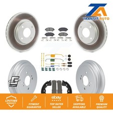 Coated Brake Rotors Semi-Metallic Pad Drum Front Rear Kit (7Pc) For Nissan Kicks