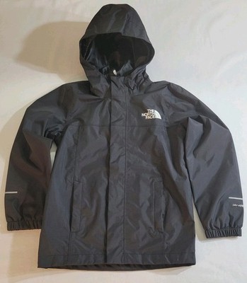 The North Face Jacket Boys XS 6 Black Hooded Lightweight DryVent Waterproof Zip