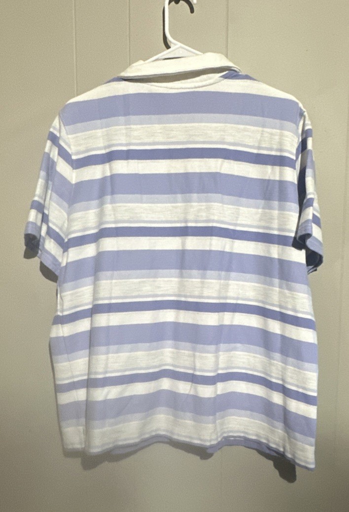 Classic Elements purple Striped Button Front Coll… - image 2