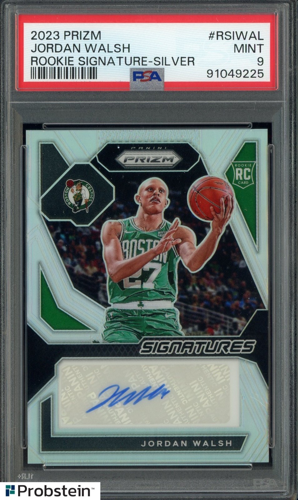 2023 Panini Silver Prizm Jordan Walsh Celtics RC Rookie AUTO PSA 9 MINT