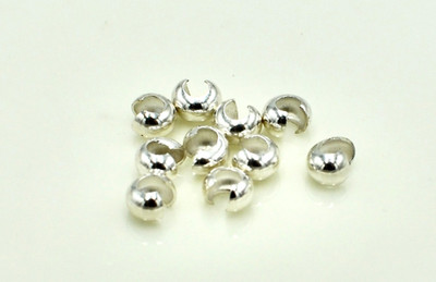 Silver 4mm Crimp Cover - Silver Jewelry Findings - NEW! Australian Stock
