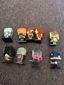 Lego BRICKHEADZ Superhero Lot Of 9 AQUA MAN IRON MAN FLASH WONDERWOMAN AND MORE