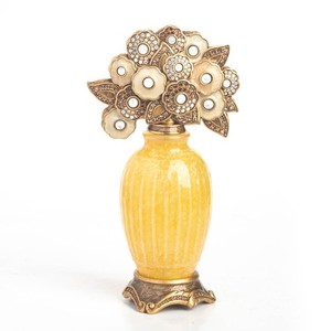 Jay Strongwater Arabesque Perfume Bottle Enamel Swarovski