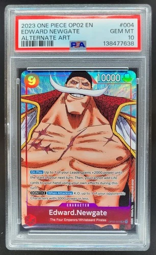 2023 ONE PIECE EDWARD.NEWGATE ALT ART OP02-004 PSA 10 MH4