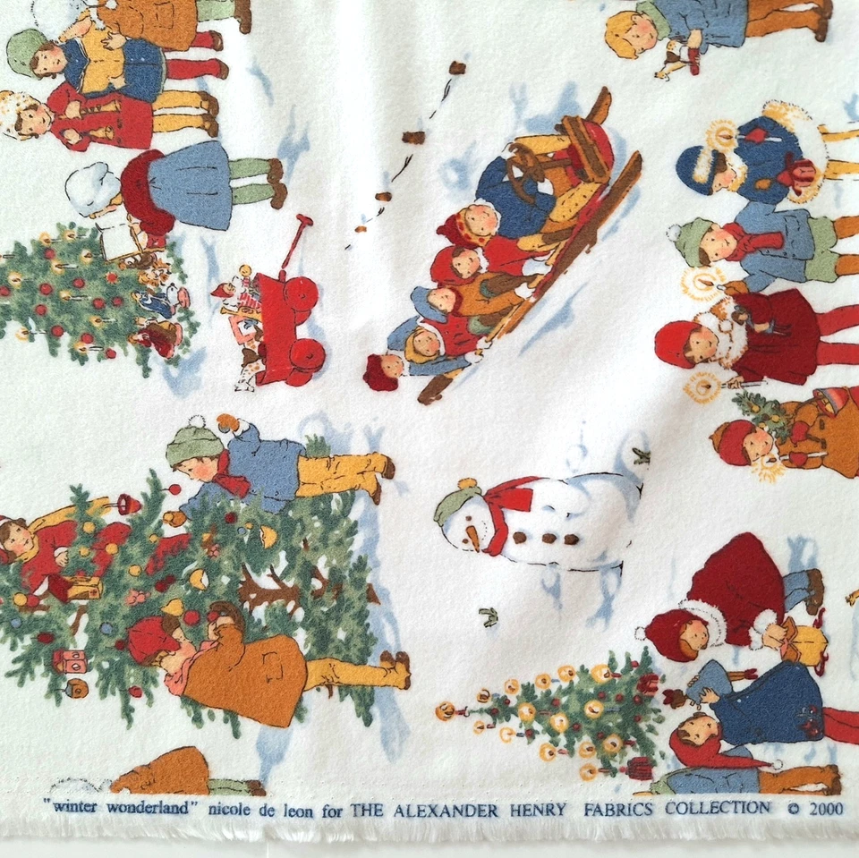 VTG 2000 Winter Wonderland Alexander Henry De Leon Cotton Flannel Fabric 1.4 YD - Image 4 of 4