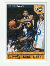 Jeremy Evans Signed 2013-14 Panini NBA Hoops Card #180 Auto Jazz Autograph COA