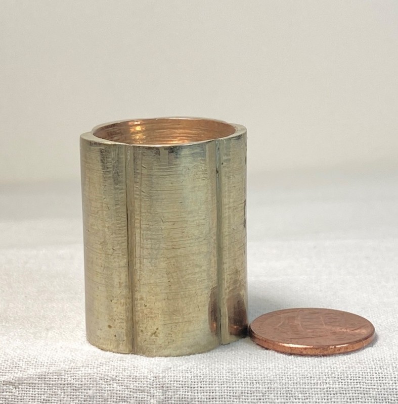 ANTIQUE CHINESE PAKTONG / WHITE BRASS COPPER OPIUM ROLLER TOOL