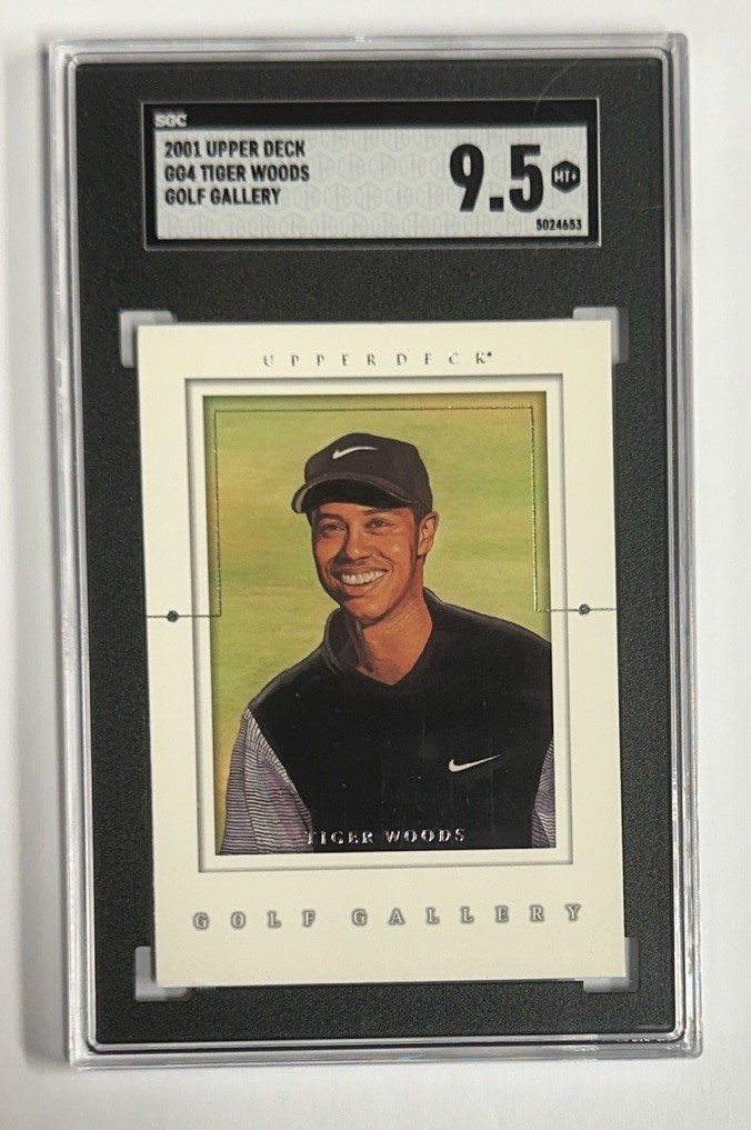 2001 Upper Deck Golf Gallery #GG4 Tiger Woods Rookie SGC MT+ 9.5