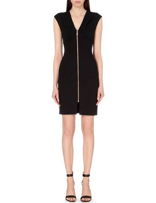 TED BAKER silk pleated zip front sheath bodycon dress work cocktail evening 2 10