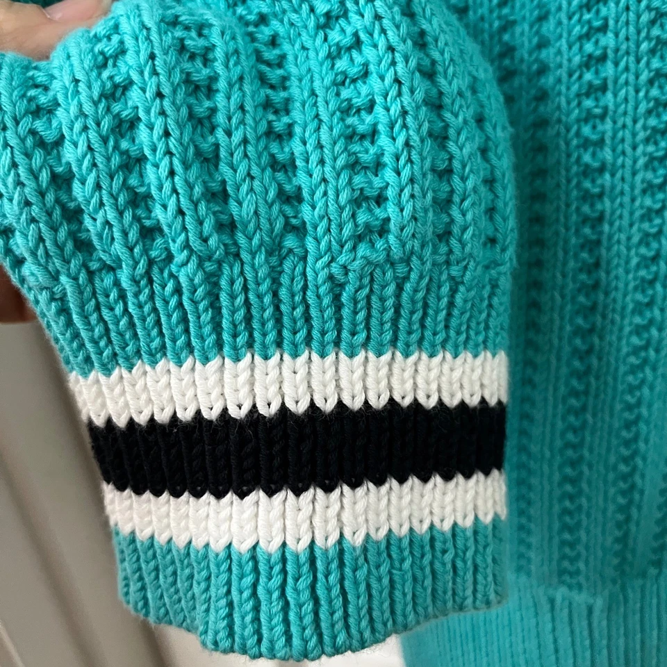 Suéter de críquete feminino KENAR tamanho M azul-petróleo tênis Preppy Academia dinheiro antigo tamanho M - Imagem 4 de 4