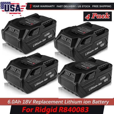#ad #ad NEW For Ridgid R840083 18V 6.0Ah Lithium Battery 18Volt Rigid for Power Tools $156.99
