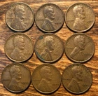 9 Lincoln Wheat Cents Woody Collection Carded Improper Alloy Error Penny Lot #01