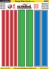 MG6404-1 1/24 High Def UltraCal Decals Racing Stripe and Roundel Decals Style 1