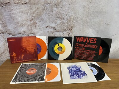 Lot of 5 vinyl 45 LP Records Hendrix, Side By Side, Wavves, Bayside, & Wilco RBO