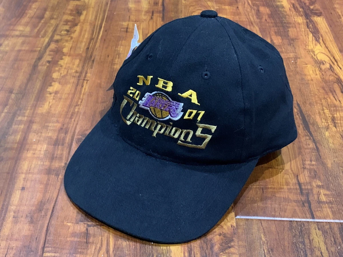 Vintage LA Los Angeles Lakers 2001 NBA Champions Hat Adjustable Cap Missing Tag
