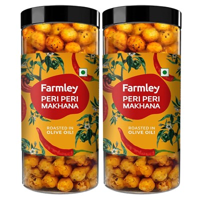 Farmley Roasted & Flavored Makhana I 77 gm, Peri Peri Flavoured Crispy 2 Pack