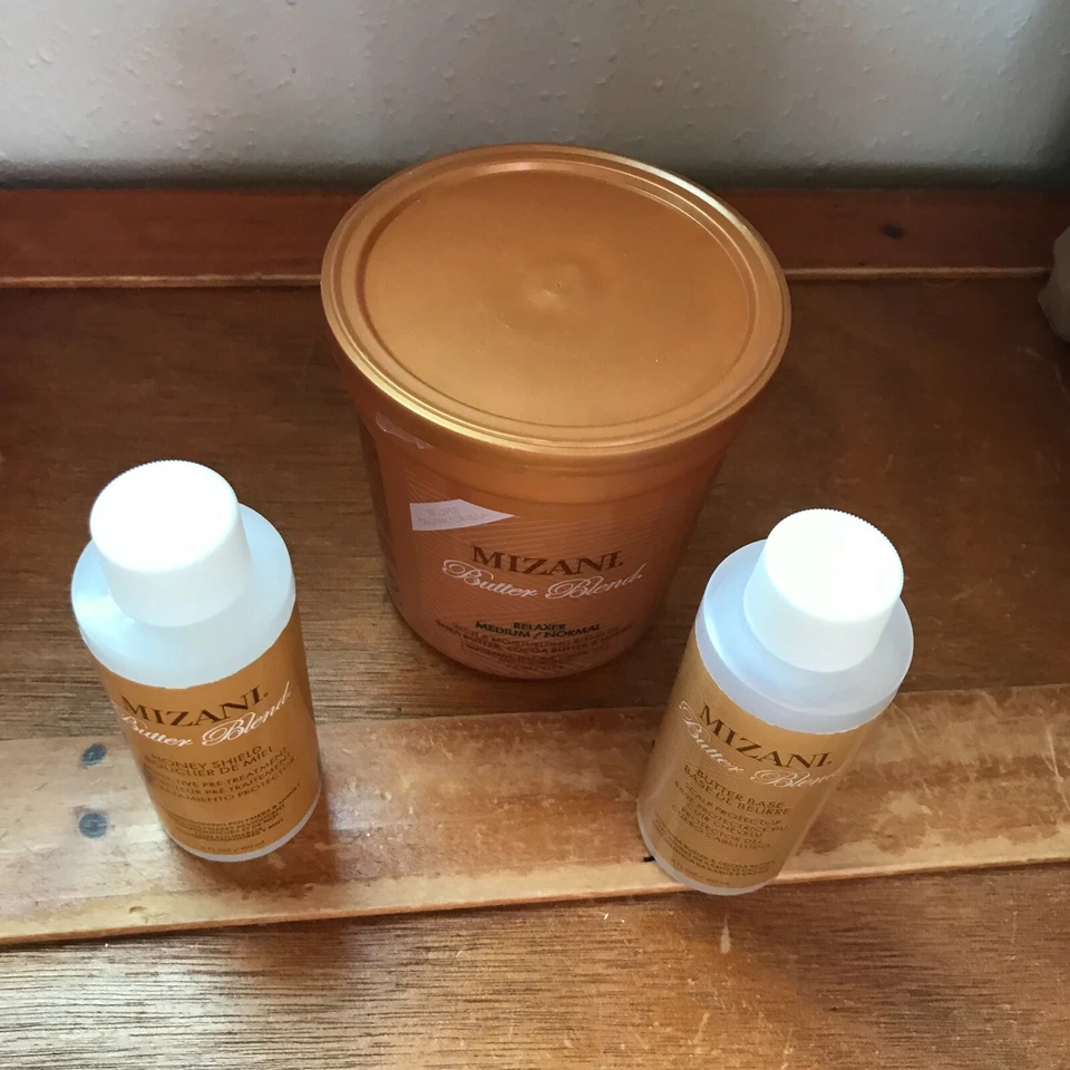 Juego de relajante Mizani mezcla de mantequilla medio/normal y protector de miel cuero cabelludo profesional sin usar Foto 3 de 4