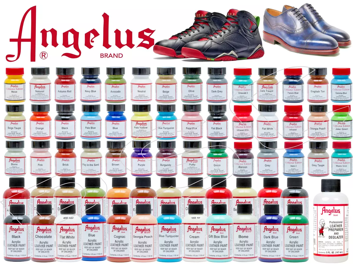 Angelus Acrylic Leather Paint Shoes Bags Trainers Sneakers 1oz 4oz