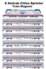 Amtrak Cities Sprinter and Train 8 magnets Andy Fletcher