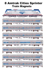 Amtrak Cities Sprinter and Train 8 magnets Andy Fletcher