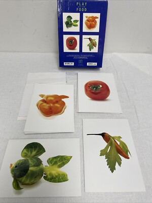 VTG Graphique de France PLAY WITH YOUR FOOD 10 Blank Art anamorphic Cards 1999