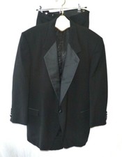 Oscar de la Renta Black Tuxedo Satin Lapel Single Button Suit Size 40 R EUC
