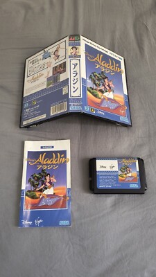 Aladdin SEGA Mega Drive JP Japanese Version CIB Authentic Game Good Condition 