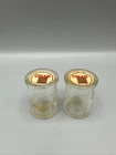 Vintage Clear Glass Individual Restaurant Mini Cream Bottle Hazel Atlas 2" Set/2