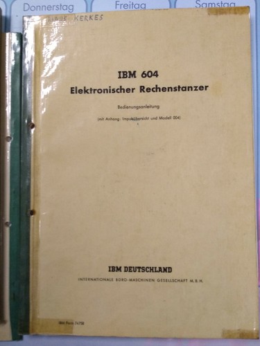 IBM Historischer Computer 50ziger Jahre IBM 604 Bedienungsanleitung Auflage 1960 - Bild 1 von 5