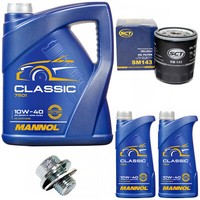 MotoröL Set Mannol Classic 10W-40 7 Liter + ÖLfilter + Schraube FüR Toyota Hiace