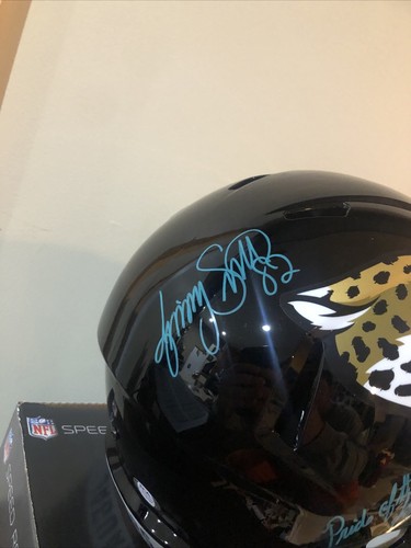 JACKSONVILLE JAGUARS- JIMMY SMITH SIGNED AUTOGRAPH FS SPEED REP HELMET PSA COA - Picture 2 of 9