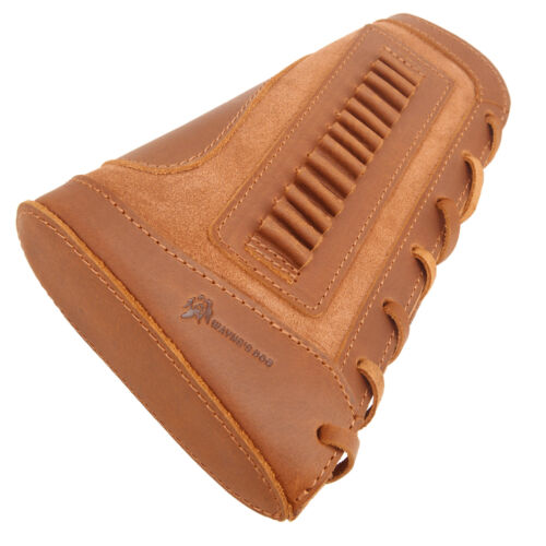 Custodia in pelle per munizioni copri fucile fucile buttstock per .357/.308/.22lr/12GA - Foto 15 di 62