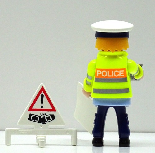 POLIZIST BEI UNFALL AUFNAHME PLAYMOBIL POLIZEI POLICE Schild Kamera Skizze RAR ! - Picture 3 of 5