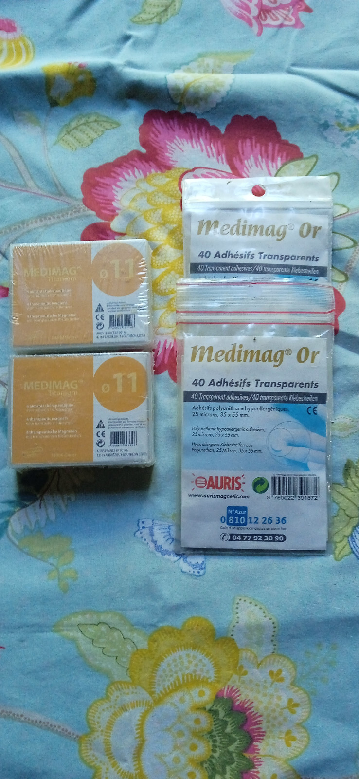 Aimants Thérapeutiques Titanium Diamètre 11 mm Medimag avec Adhésifs Or Corps