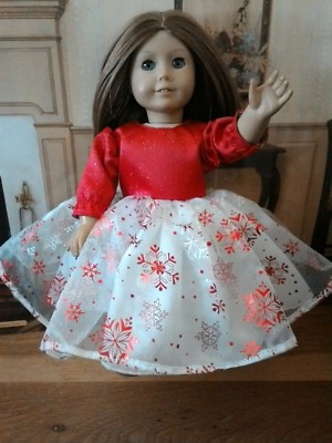 white christmas dresses Christmas Outfit for 18 Inch Doll main image 0
